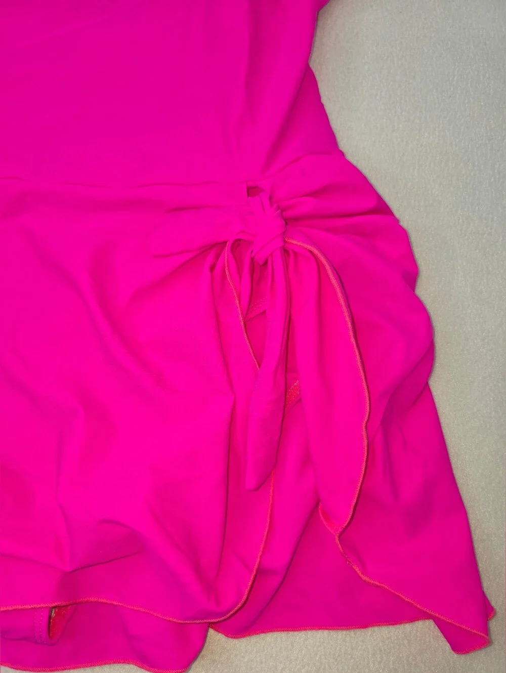 NWT Eomenie L Tummy Control Hip Bow Swimsuit Bright Fuchsia 3819-CW